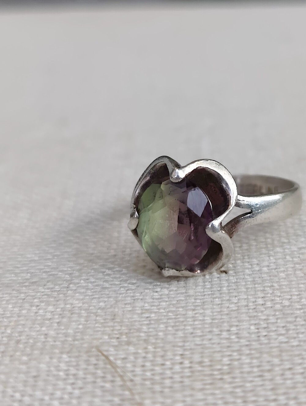 Vintage Sterling Silver Fluorite Ring - Picture 8 of 15